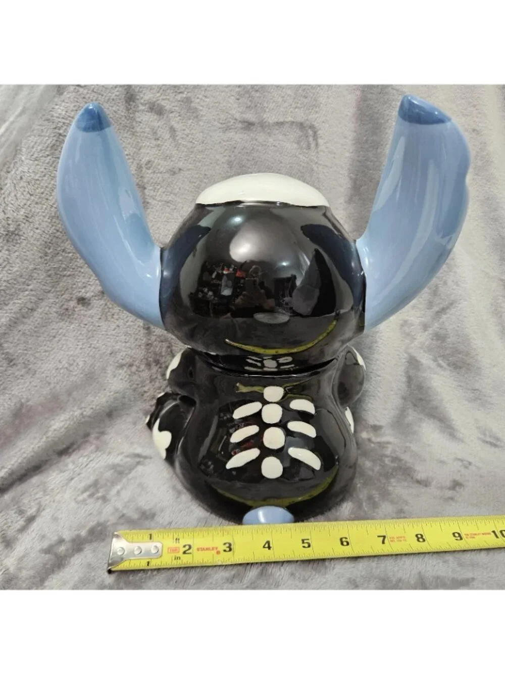 Disney Lilo & Stitch Cookie Jar Halloween Skeleton Stitch Costume Black Blue New